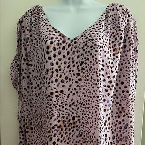 CABI Pink Leopard Print Women's Top